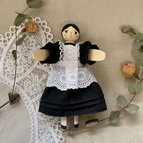 小さなペグドールシリーズ　ハウスメイドさん　　　Little Peg Doll Series   【house maid】