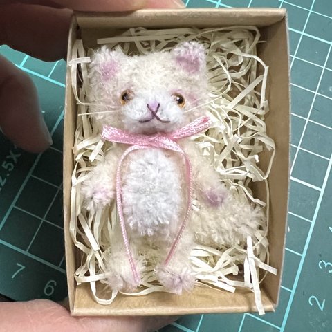 ミニチュア モールアート チビ猫 ちゃん ハニークリーム モールベア テディベア Tamubear