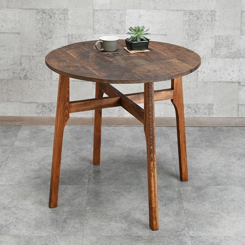 古材で作った丸テーブル　木材_天板：栗材（くり） ／脚部：松材（まつ）
