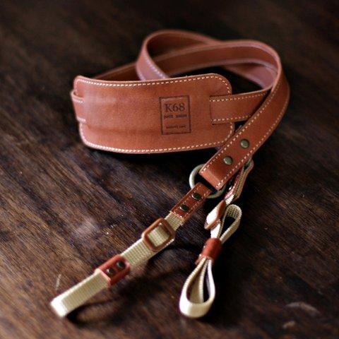 Camera strap #18　Brown×Beige