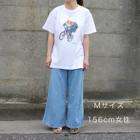 柴犬ライダーTシャツ(Mサイズ）【ファッション・レディース・メンズ・男女兼用・ギフト】