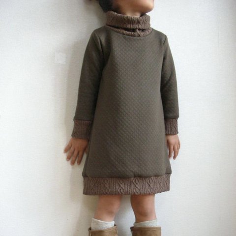 YONE　子供用リブニットワンピの型紙　ニット　ワンピース　パターン　子供服　ワンピース　ニットスカート