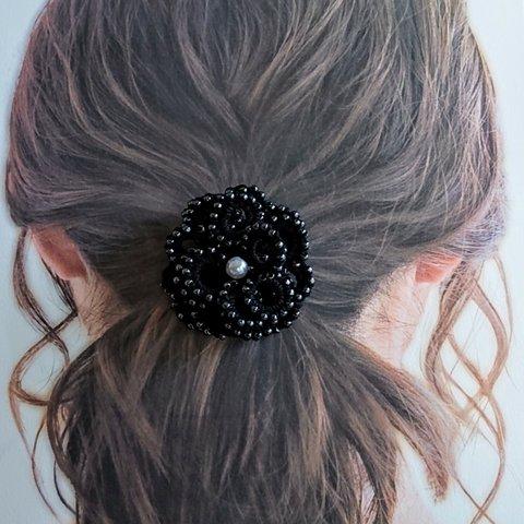 ~コピー~黒薔薇のようなヘアゴム