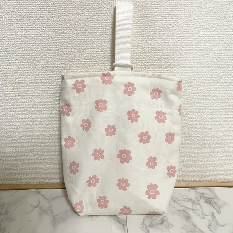 シューズ袋【小さなお花】ピンク