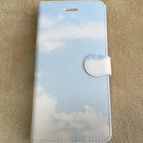 空の色 しゃぼん玉 iPhone7Plus手帳型ケース   