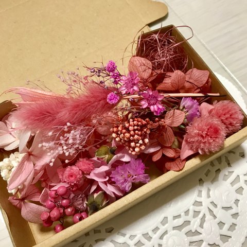 ぶりぶりピンク＊ハーバリウム 花材ドライフラワー  花材セット