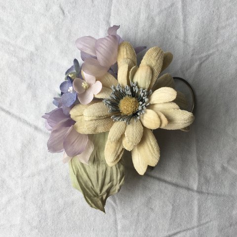 ガーベラと紫陽花のイヤーフック