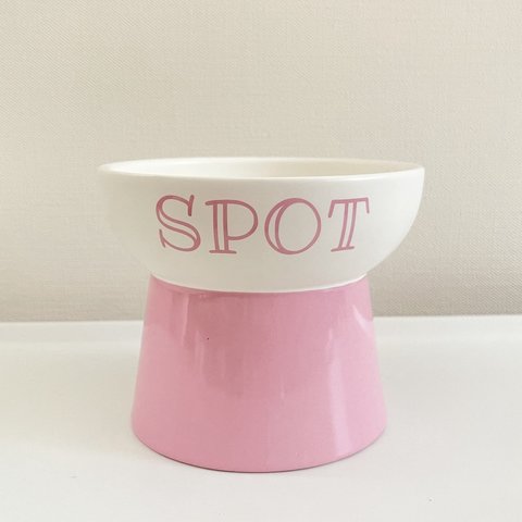 名入りペットフードボウルM【ピンク】 / Pet food-bowl with name M【pink】