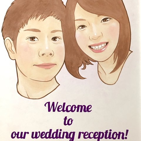 ★完全受注作成★結婚式に！イラスト似顔絵ウェルカムボード