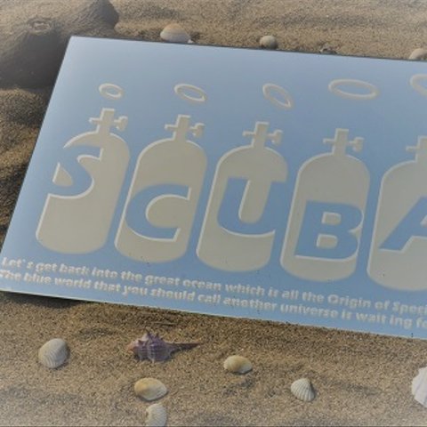 SCUBA　インテリアミラー　玄関やリビングに♪　スキューバーダイビング