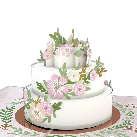 ポップアップグリーティングカード　Wedding Cake