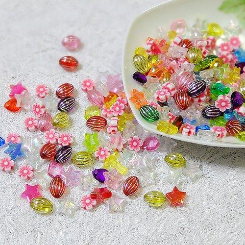 アクリルビーズ　５０g　星花ドロップ    B-23