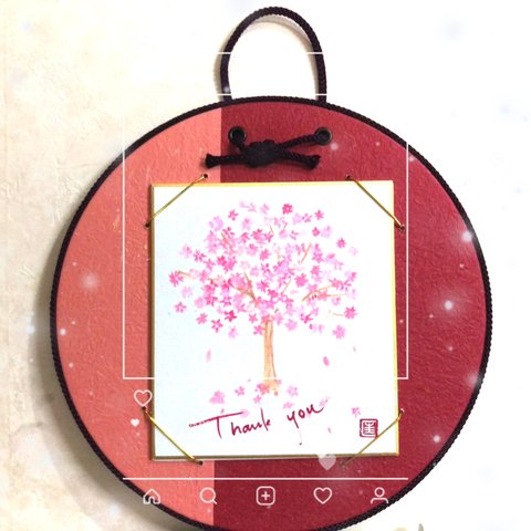 原画Order  桜🌸「ﾟ･*.✿Thank you.✿.*･ﾟ」壁掛け台紙付き！