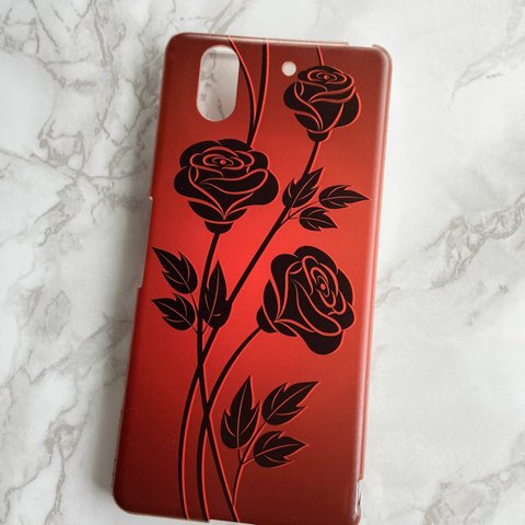 各社機種対応 Xperia AQUOS Galaxy iPhone 対応 スマホケース カバー / Black Rose m-546