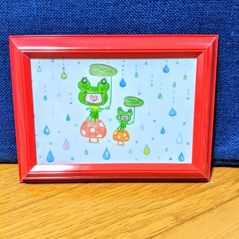 かえるの雨宿り原画