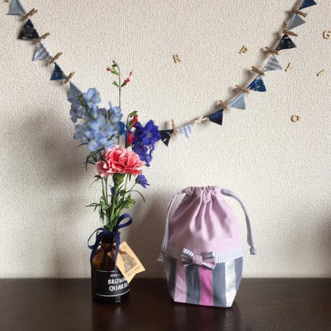 ラメ シンデレラのコップ袋/cup bag/入園入学/保育園/幼稚園/小学校/通園/通学/女の子