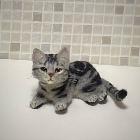 miaの羊毛フェルト屋さん  サンプルページ  アメリカンショート  猫ちゃん  サバトラ  キジトラ