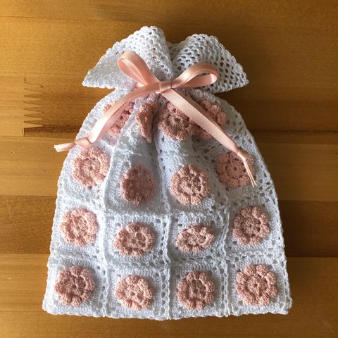 桜色の小さな花モチーフ巾着＊送料無料＊母の日の贈り物