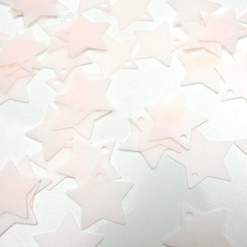 【30枚】スパンコール 星★ピンク★約18ｍｍ スター 穴有り半透明 ビーズ チャーム