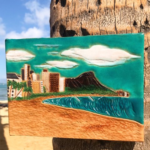 Waikiki beach&Diamond head ～Painting