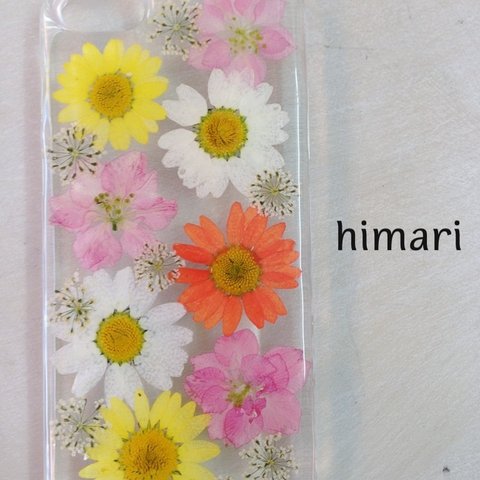 【受注製作02】iphone/スマホ 押し花ケース　本物のお花使用