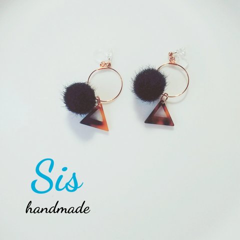 新作▷»トレンド秋冬ベロアファー&べっこうピアス♕イヤリング