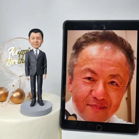 ケーキトッパー オーダーメイド 似顔絵プレゼント フィギュア人形ぬいぐるみ 上司 社長 友達 昇進 退職 還暦祝い 記念日祝い 誕生日祝い