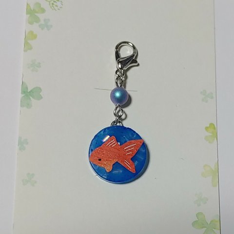 【ハンドメイド】マスクチャーム 金魚