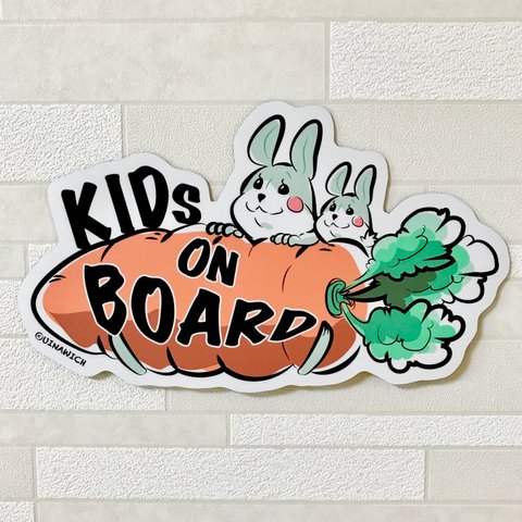 うさぎ好きのパパさんママさんへ★KIDS ON BOARD【マグネット】キッズオンボード