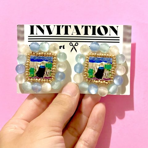 旧作ビーズ刺繍アクセサリー　No.2 イヤリング