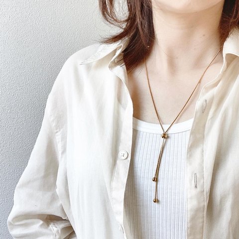 \\2way//  slide ball necklace