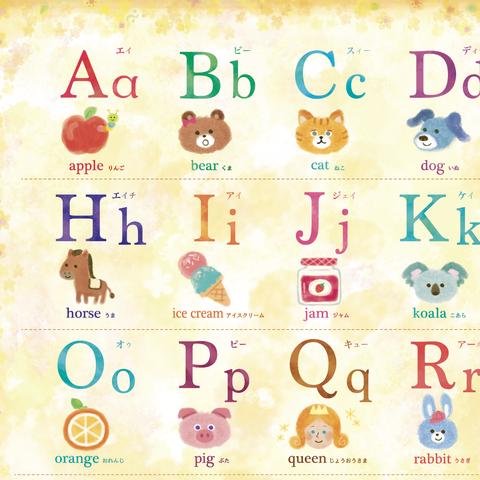 【A3・1枚】絵本のような世界観が可愛い「ABC・英語表」　