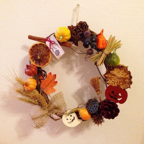 HALLOWEEN wreath♡wood!