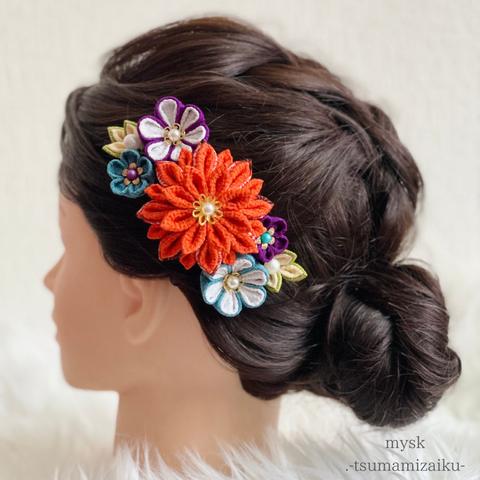 ヘアアクセサリー ＊ レトロ　成人式　つまみ細工