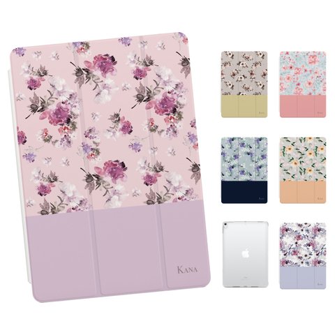 名入れ iPad ケース カバー iPad 第9世代 第8世代 mini 6 12.9 iPad 10.2インチ ケース カバー アイパッド タブレット スタンド 花柄 花 フラワー