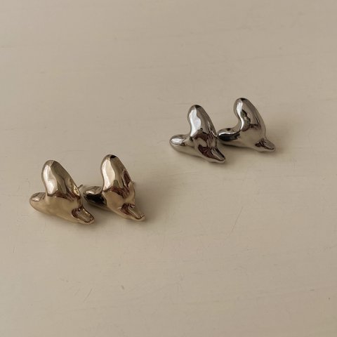 bumpy  heart earring(silver)