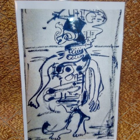 ポストカード、クレヨンで描いたポストカード