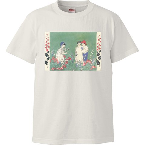 竹久夢二 「花の園」絵画 アート 半袖 長袖 メンズ レディース tシャツ