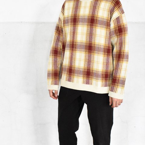 洗えるカシミヤニット“CHECK” size3 (off)