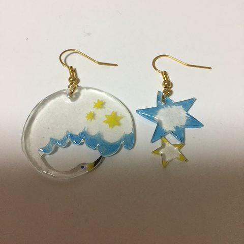 アヒルと星のピアス