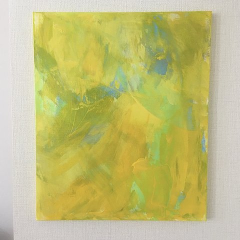 〜mimosa yellow〜ミモザイエローabstract art春アート抽象画F8カンバス