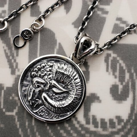 GROWTH COIN　ＳＶ　PENDANT　／　雄羊コイン　シルバー　ペンダント【BASARA】