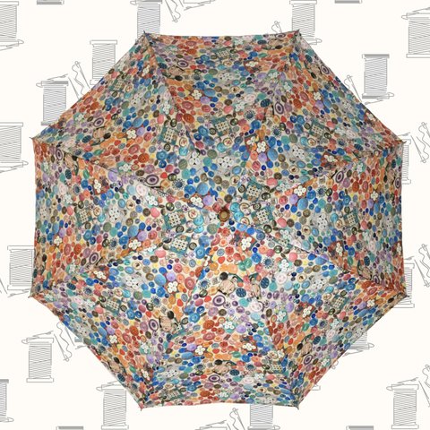 晴雨兼用折りたたみ傘(ボタン柄)