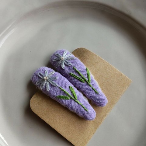 刺繍パッチンピン　お花✾