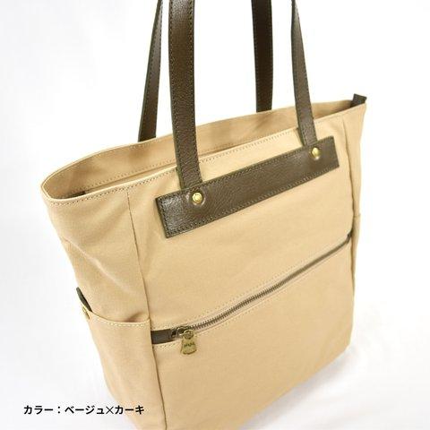 MahL+81　CanvasTote　本革　帆布　キャンバス　トート　国産　メイドインジャパン　7M2-1143