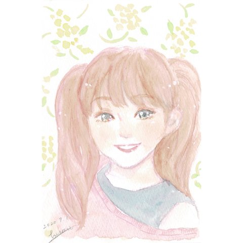 【はがき】水彩で似顔絵イラスト