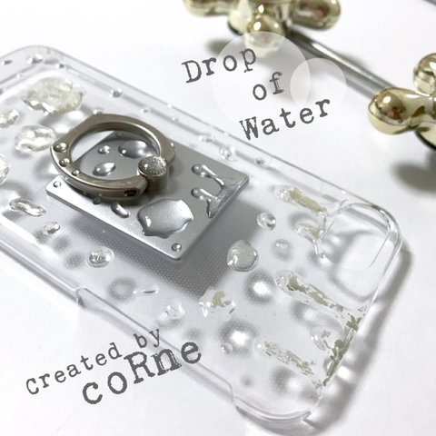 ”'Drop of water” ギラつく水滴 水漏れ 濡れた iPhoneケース for 水道管破裂‼︎ スマホリング＊再販×13