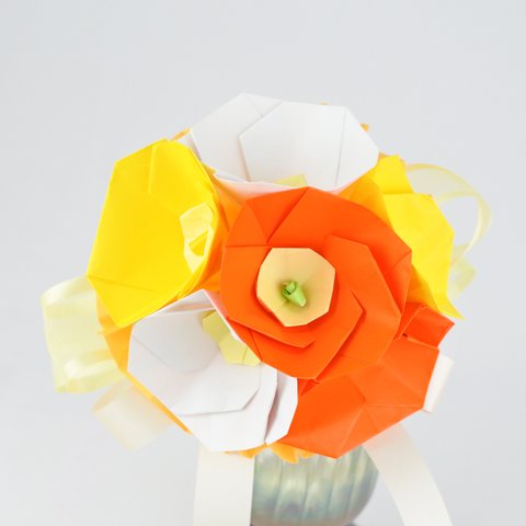 ビタミンカラー♥ポピーのブーケ♥花ORIGAMIぶーけ♥季節の折り紙ブーケ♥