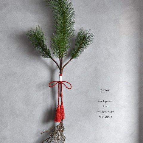 《翌日発送》枯れない根引松(大 80ｃｍ) 赤タッセル　お正月飾り  アーティフィシャルフラワー ver.2024