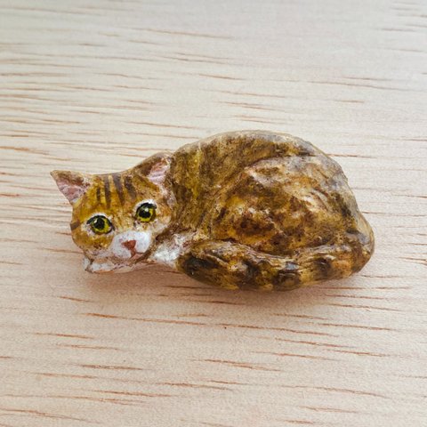 キジトラ猫ブローチ（cat brooch）